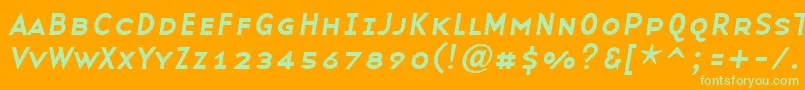 BaseninesmallcapsItalic Font – Green Fonts on Orange Background