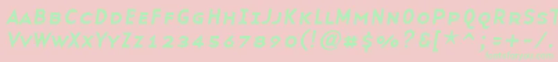 BaseninesmallcapsItalic Font – Green Fonts on Pink Background