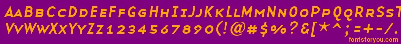 BaseninesmallcapsItalic Font – Orange Fonts on Purple Background