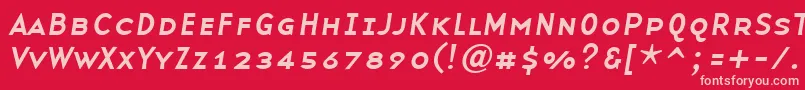 BaseninesmallcapsItalic Font – Pink Fonts on Red Background