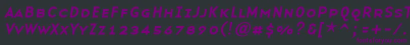 BaseninesmallcapsItalic Font – Purple Fonts on Black Background