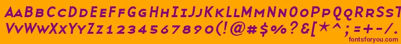 BaseninesmallcapsItalic Font – Purple Fonts on Orange Background