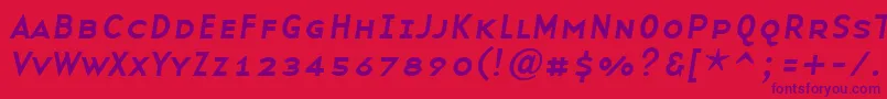 BaseninesmallcapsItalic Font – Purple Fonts on Red Background