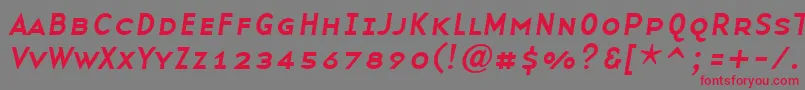 BaseninesmallcapsItalic Font – Red Fonts on Gray Background