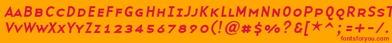 フォントBaseninesmallcapsItalic – オレンジの背景に赤い文字