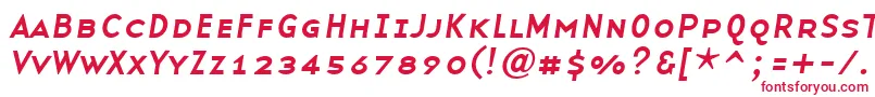 フォントBaseninesmallcapsItalic – 赤い文字