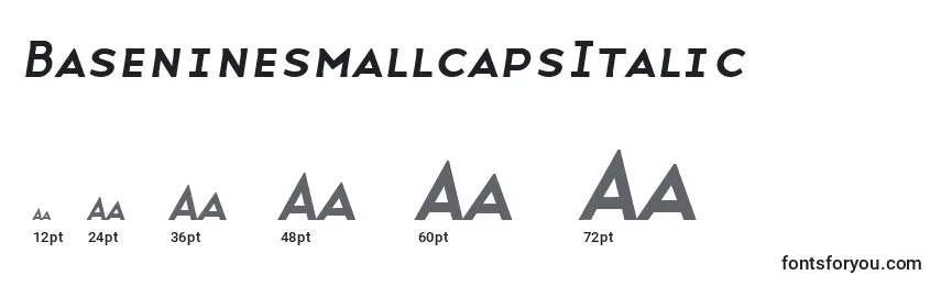 Размеры шрифта BaseninesmallcapsItalic