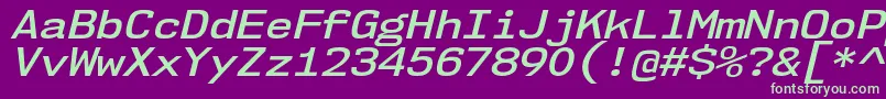 Nk57MonospaceSeSbIt Font – Green Fonts on Purple Background