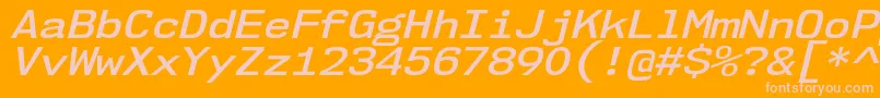Nk57MonospaceSeSbIt-Schriftart – Rosa Schriften auf orangefarbenem Hintergrund