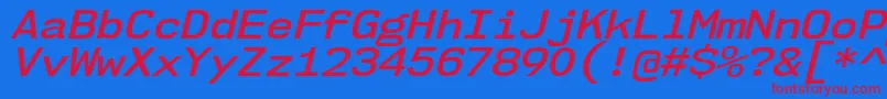 Nk57MonospaceSeSbIt Font – Red Fonts on Blue Background