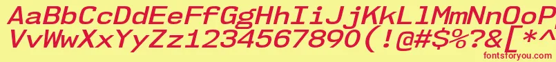 Nk57MonospaceSeSbIt Font – Red Fonts on Yellow Background