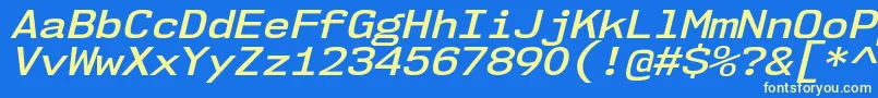 Weitere Informationen zur Nk57MonospaceSeSbIt-Schriftart Nk57MonospaceSeSbIt-Schriftart – Gelbe Schriften auf blauem Hintergrund