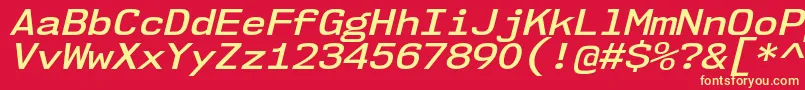 Nk57MonospaceSeSbIt Font – Yellow Fonts on Red Background