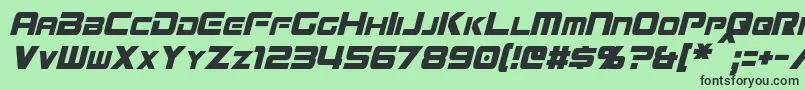 フォントMissionGtRCondensedItalic – 緑の背景に黒い文字