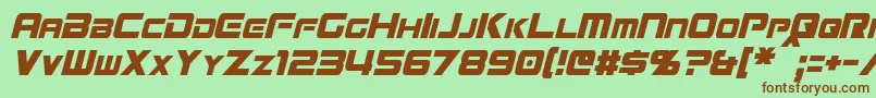 MissionGtRCondensedItalic Font – Brown Fonts on Green Background