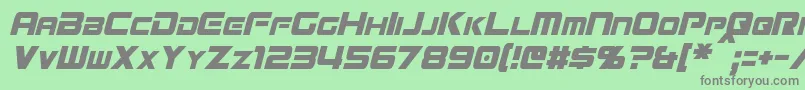 フォントMissionGtRCondensedItalic – 緑の背景に灰色の文字