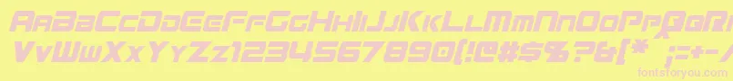 MissionGtRCondensedItalic Font – Pink Fonts on Yellow Background