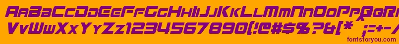 MissionGtRCondensedItalic Font – Purple Fonts on Orange Background