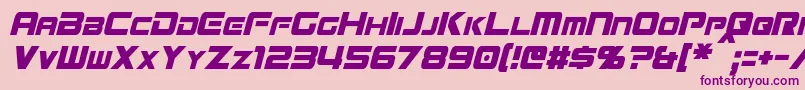 MissionGtRCondensedItalic Font – Purple Fonts on Pink Background