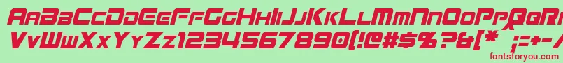 MissionGtRCondensedItalic Font – Red Fonts on Green Background