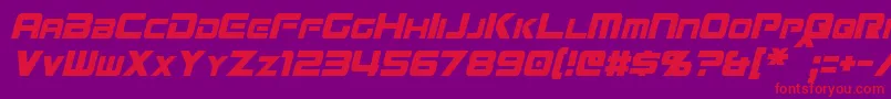 MissionGtRCondensedItalic Font – Red Fonts on Purple Background