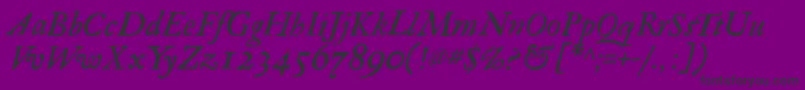 RegulaItalic Font – Black Fonts on Purple Background