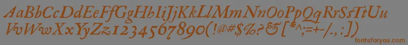 RegulaItalic Font – Brown Fonts on Gray Background