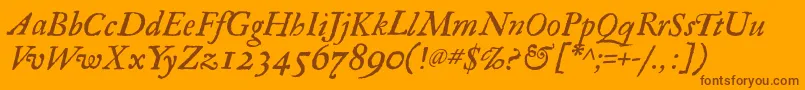 RegulaItalic Font – Brown Fonts on Orange Background