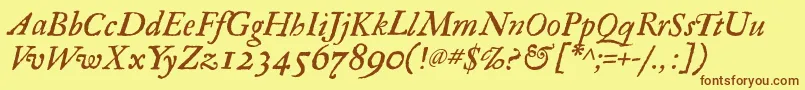 RegulaItalic Font – Brown Fonts on Yellow Background