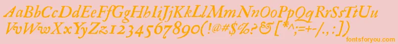 RegulaItalic Font – Orange Fonts on Pink Background