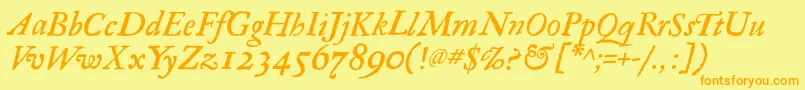 RegulaItalic Font – Orange Fonts on Yellow Background