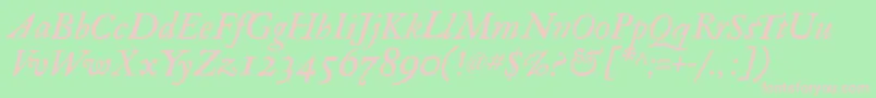 RegulaItalic Font – Pink Fonts on Green Background