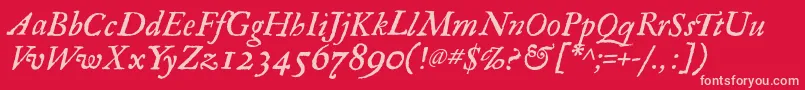 RegulaItalic Font – Pink Fonts on Red Background
