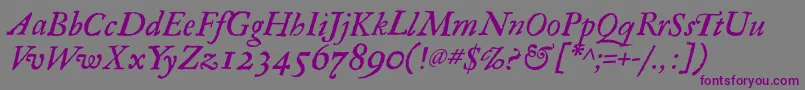 RegulaItalic Font – Purple Fonts on Gray Background