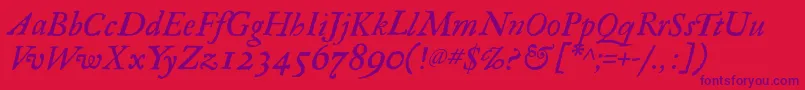 RegulaItalic Font – Purple Fonts on Red Background