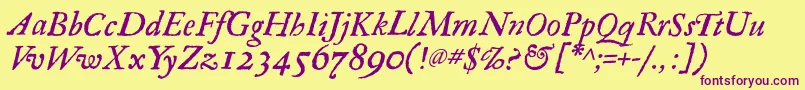 RegulaItalic Font – Purple Fonts on Yellow Background