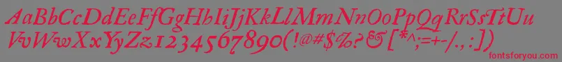 RegulaItalic Font – Red Fonts on Gray Background