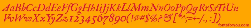 RegulaItalic Font – Red Fonts on Orange Background