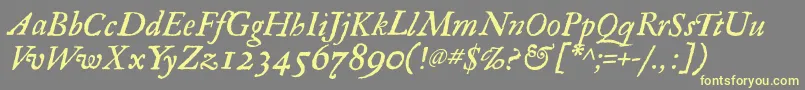 RegulaItalic Font – Yellow Fonts on Gray Background