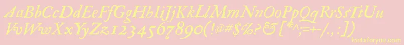 RegulaItalic Font – Yellow Fonts on Pink Background