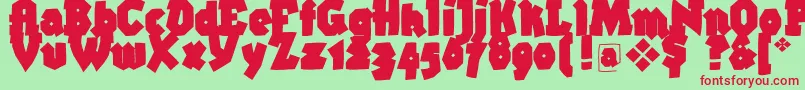 Bigbrokentwo Font – Red Fonts on Green Background