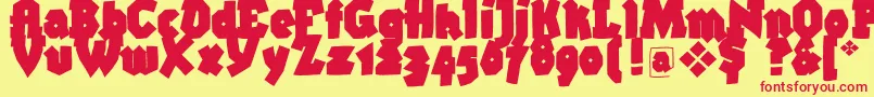 Bigbrokentwo Font – Red Fonts on Yellow Background