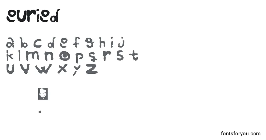 Czcionka ReBuried – alfabet, cyfry, specjalne znaki