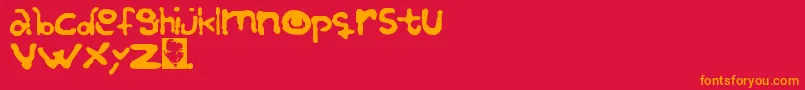 ReBuried Font – Orange Fonts on Red Background