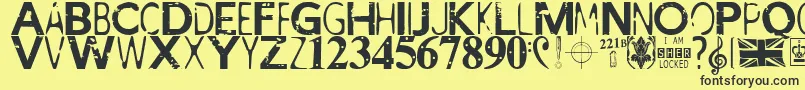 IAmSherlocked Font – Black Fonts on Yellow Background