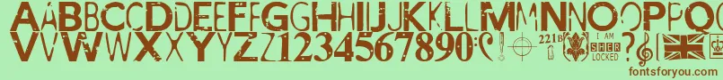 IAmSherlocked Font – Brown Fonts on Green Background