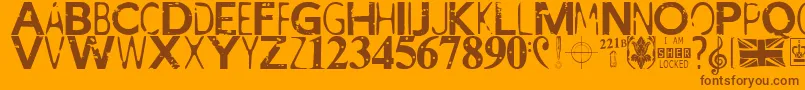 Weitere Informationen zur IAmSherlocked-Schriftart IAmSherlocked-Schriftart – Braune Schriften auf orangefarbenem Hintergrund