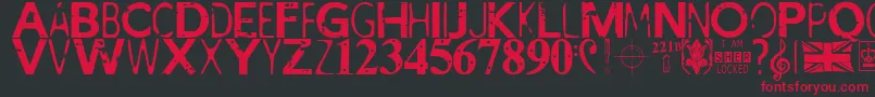 IAmSherlocked-Schriftart – Rote Schriften auf schwarzem Hintergrund