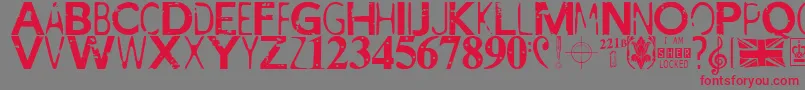 IAmSherlocked-fontti – punaiset fontit harmaalla taustalla
