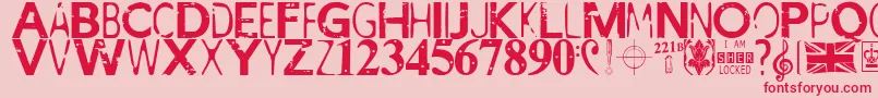 IAmSherlocked Font – Red Fonts on Pink Background